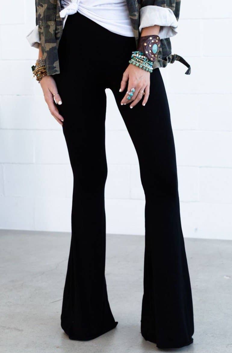 Cher Solid Raw Edge Flare Pant