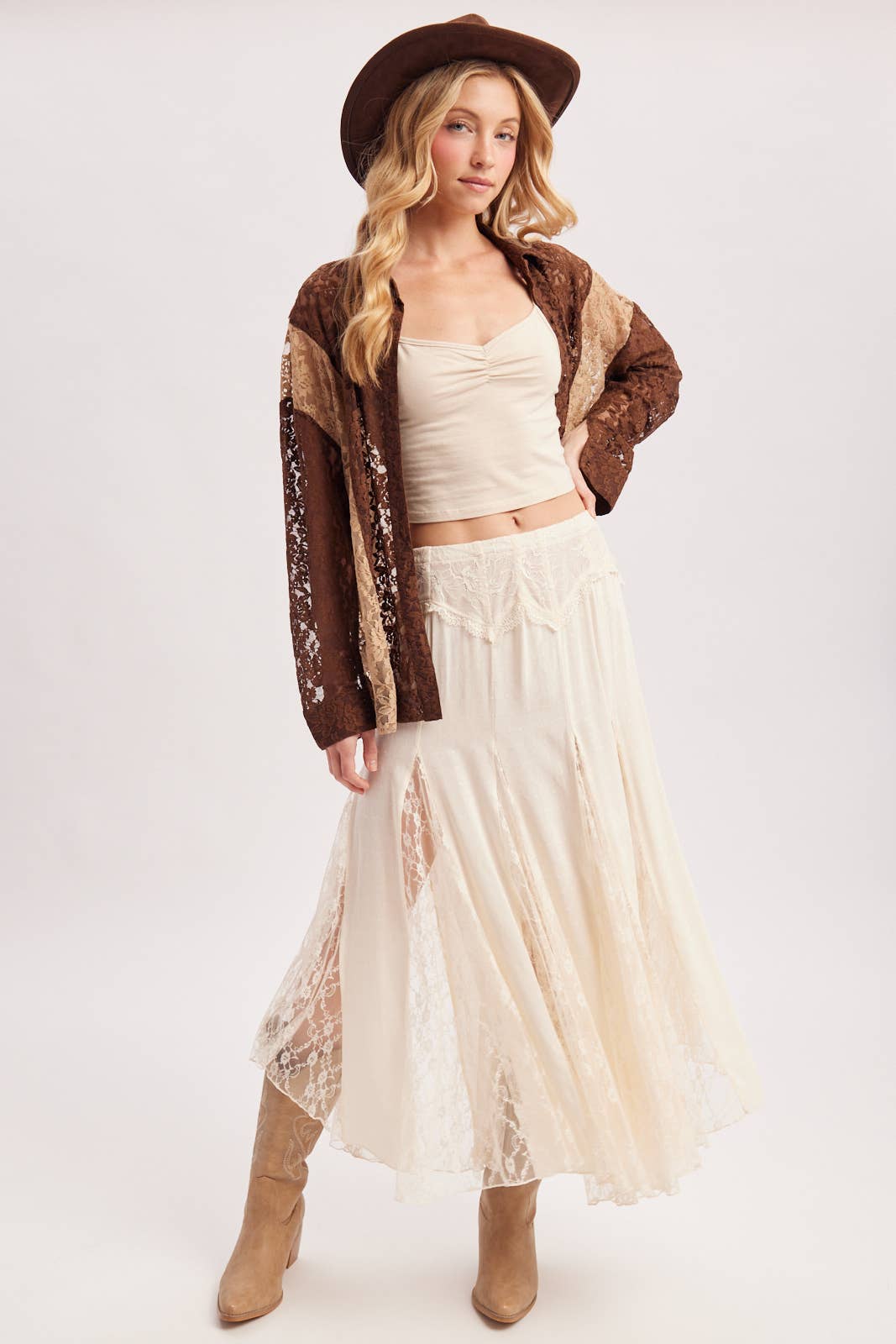 Flowy Lace Maxi Skirt