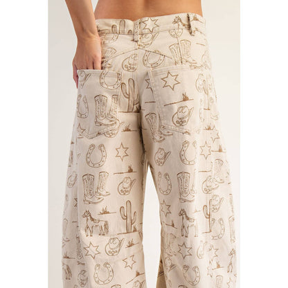 Western Barrel Leg Jeans