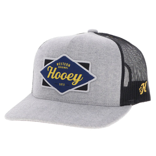 "DIAMOND" HOOEY HAT GREY & BLACK W/PATCH