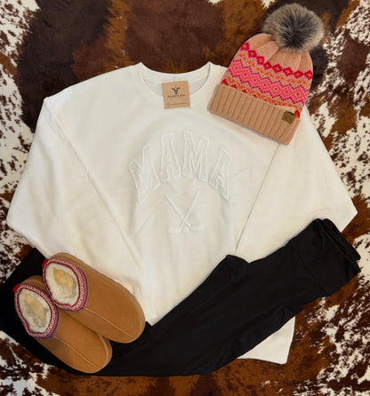 3D Puff Hockey Mama Sweatshirt