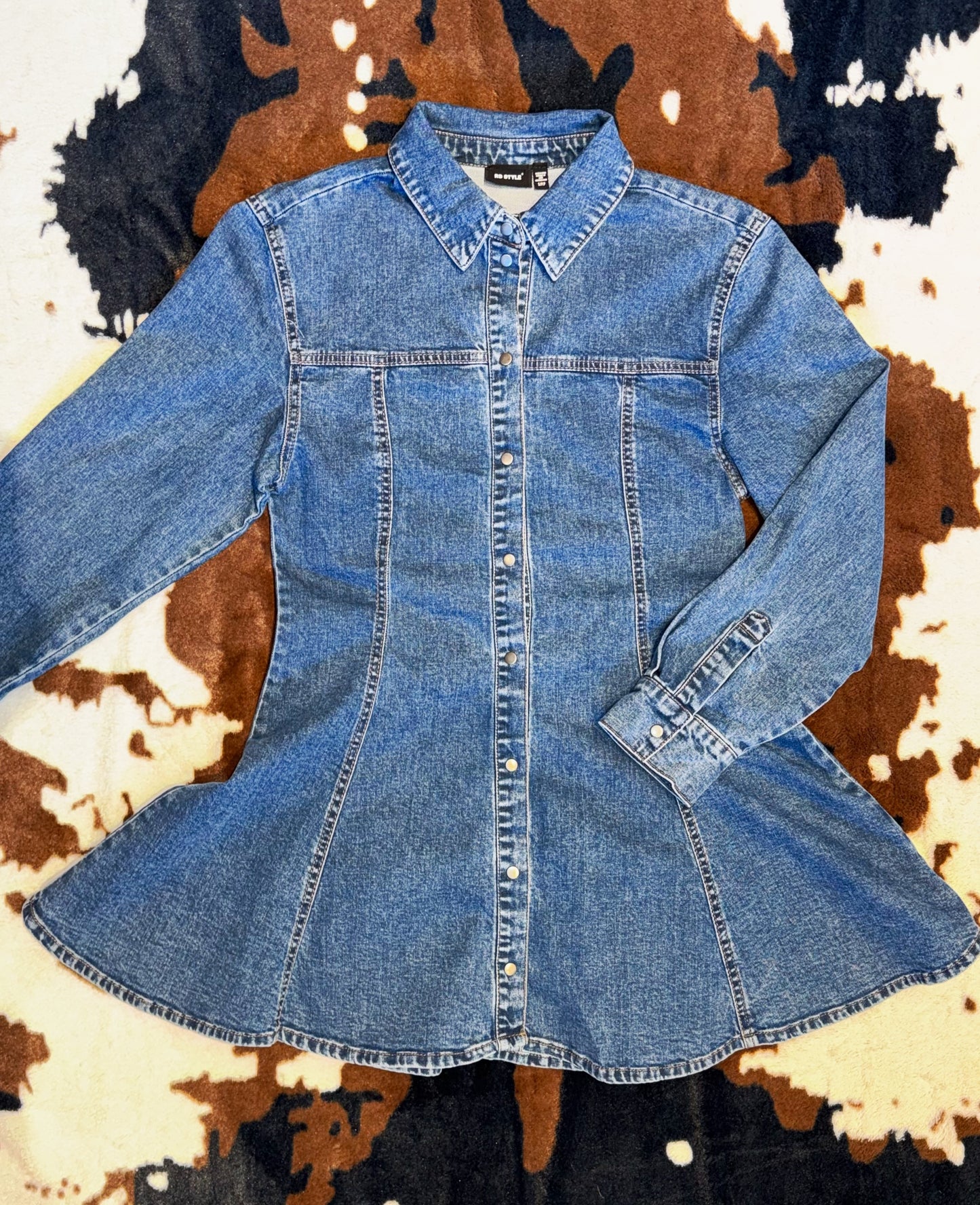 Mindy Stretch Denim Shirt Dress