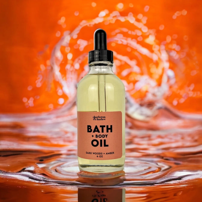 Bath + Body Oil + -Dark Woods + Amber