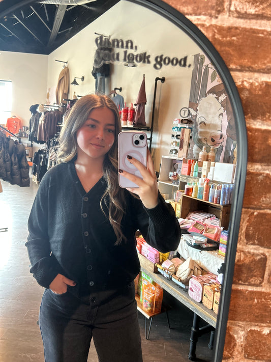 V-Neck Button Down Cardigan