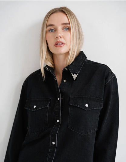 Black Jolene Denim Shirt