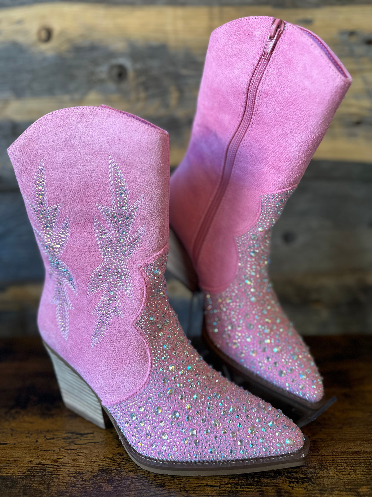 The Dolly Rhinestone boot pink