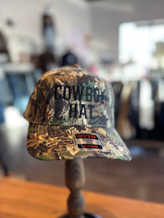 Camo "Cowboy Hat" Embroidered Trucker Hat