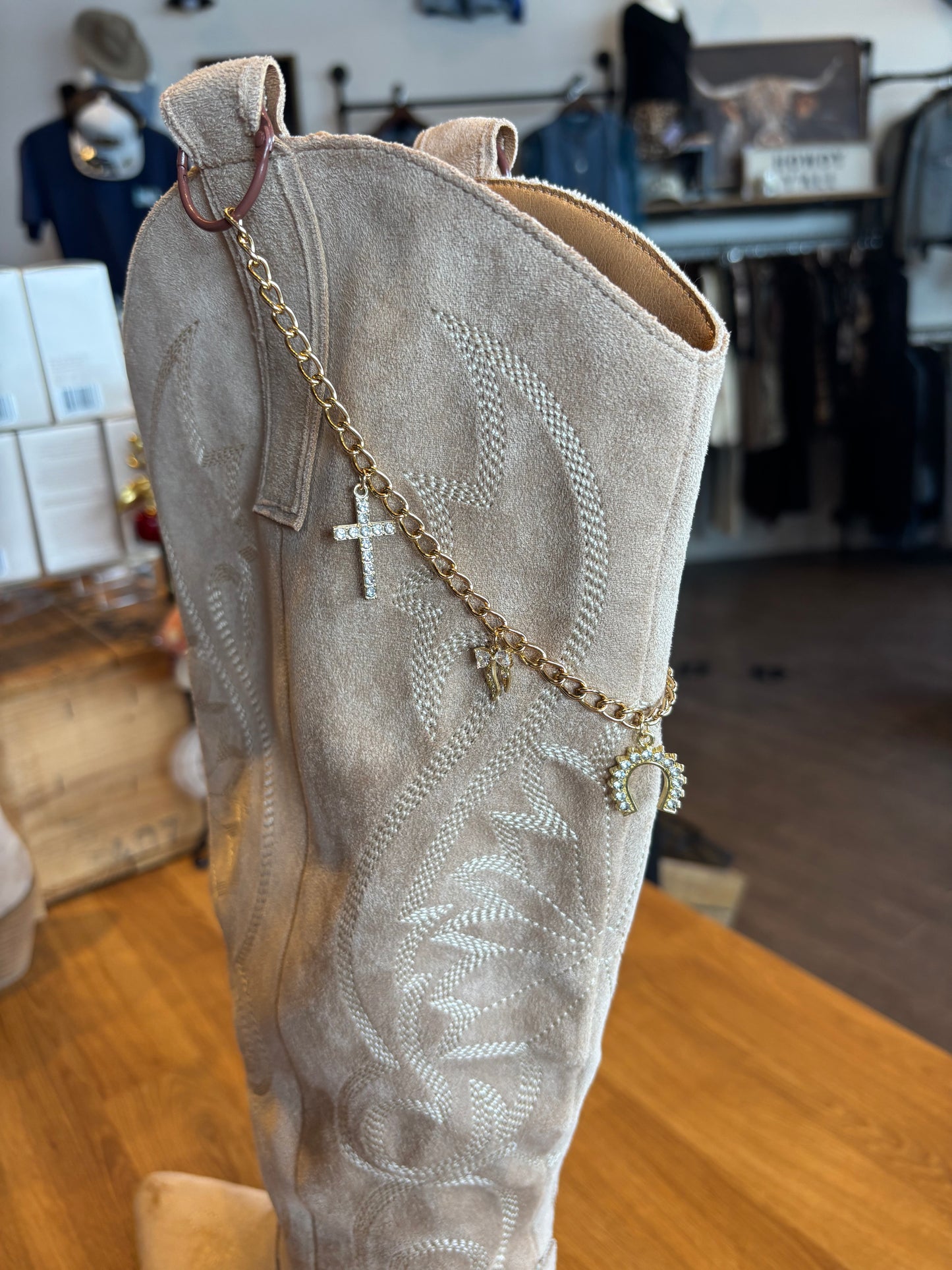 Glitzy Cowgirl Boot Charm Set of 2