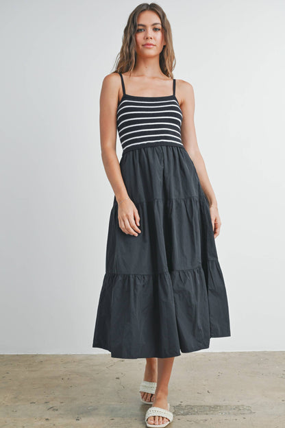 Knit Top Tiered Maxi Dress