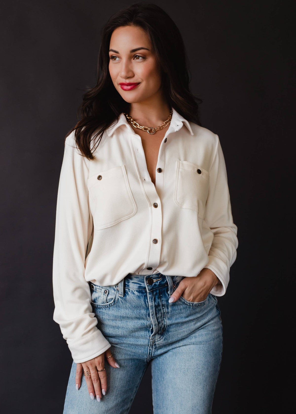 Ivory Button Up