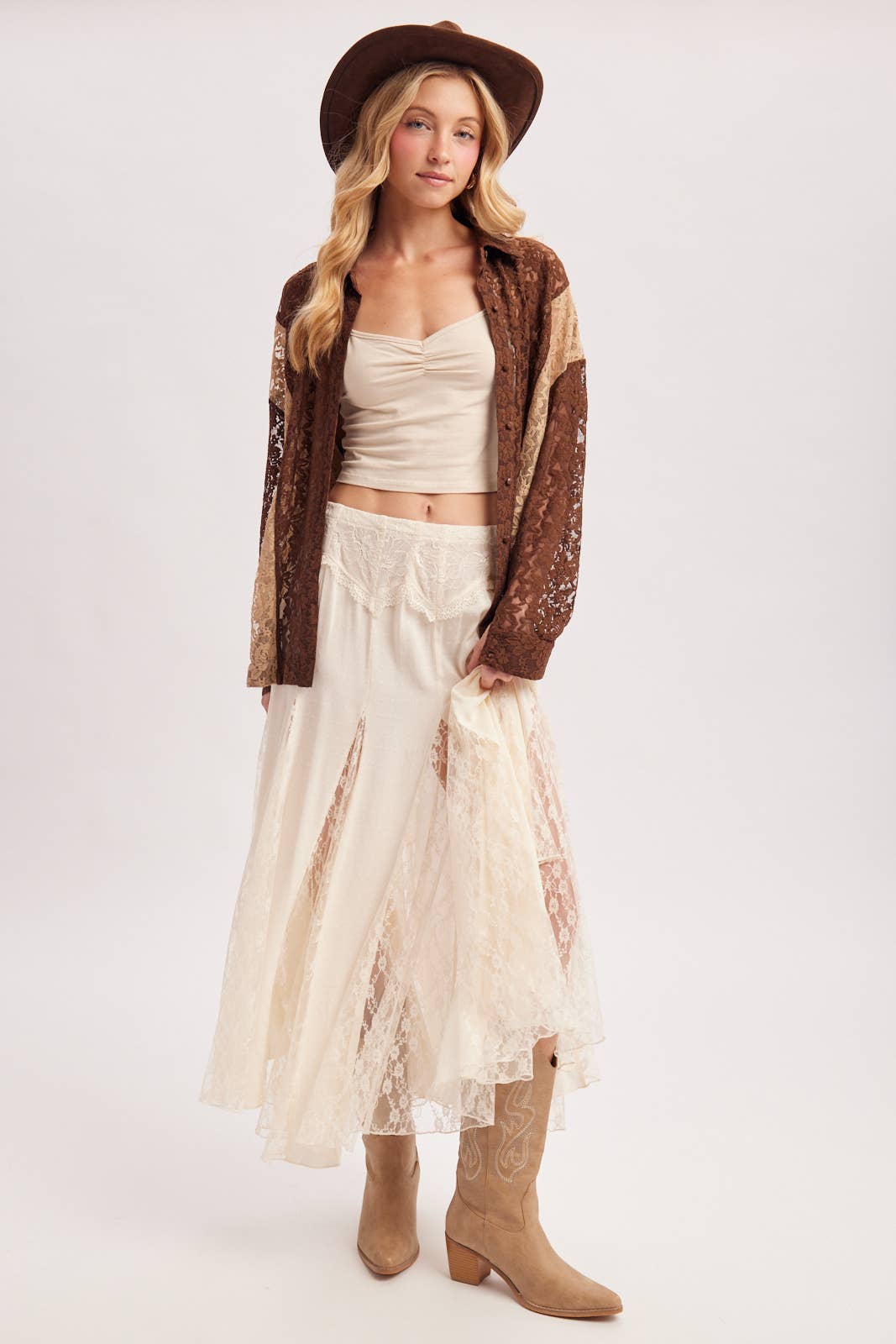 Flowy Lace Maxi Skirt