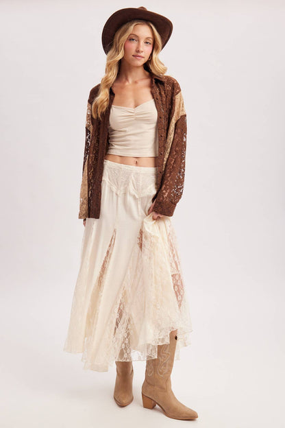 Flowy Lace Maxi Skirt