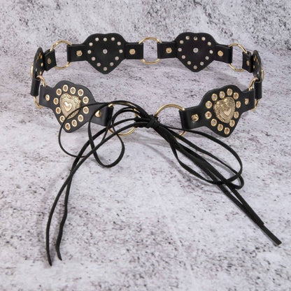 Heart Leather Chain Belt