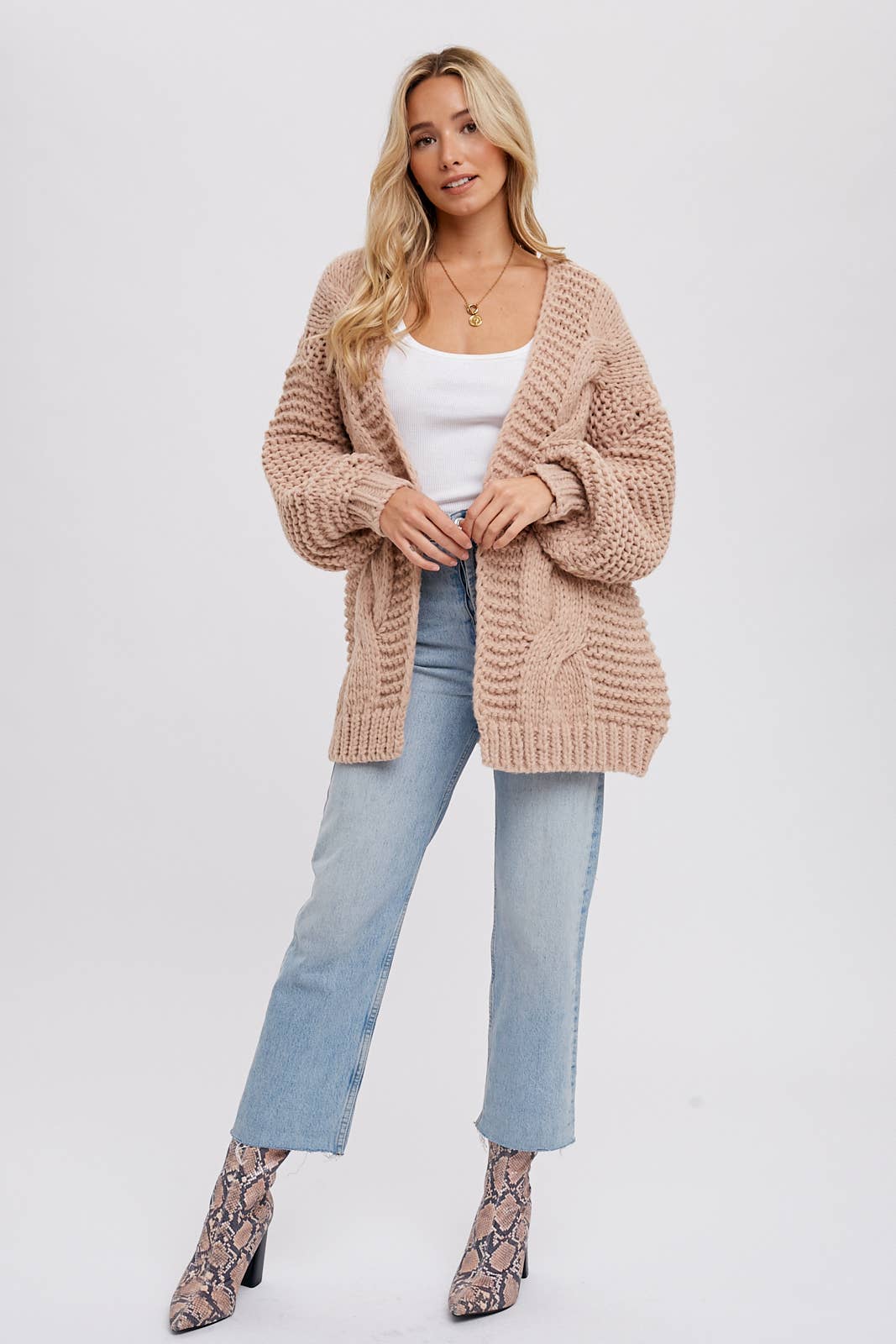 Chunky Cable Knit Cardigan