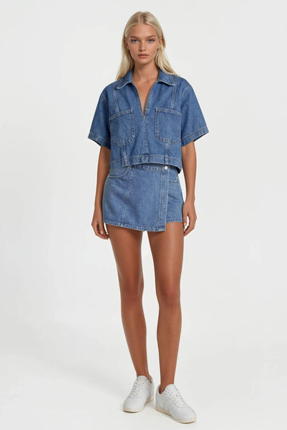 DENIM SKORT