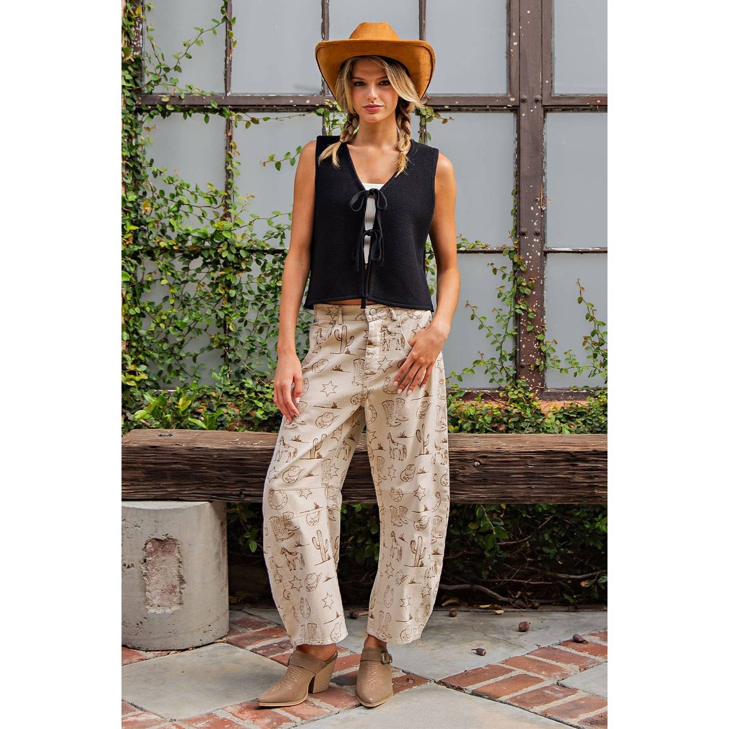 Western Barrel Leg Jeans