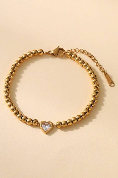 BEADED HEART BRACELET