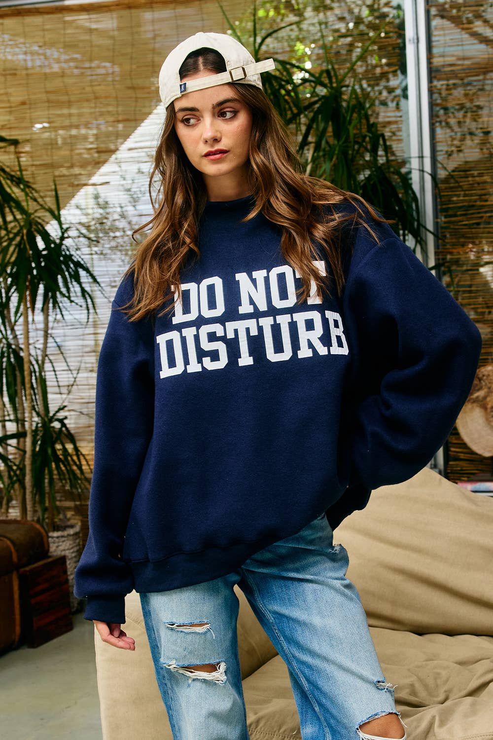 Reversible "HOMEBODY" Mock Neck Sweatshirt