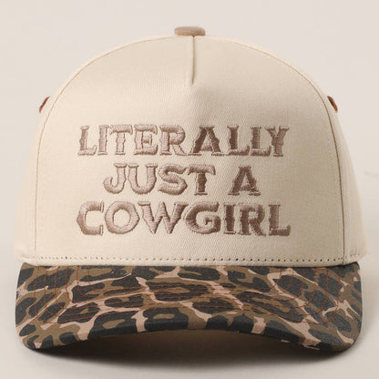 Literally Just A Cowgirl Leopard Trucker Hat