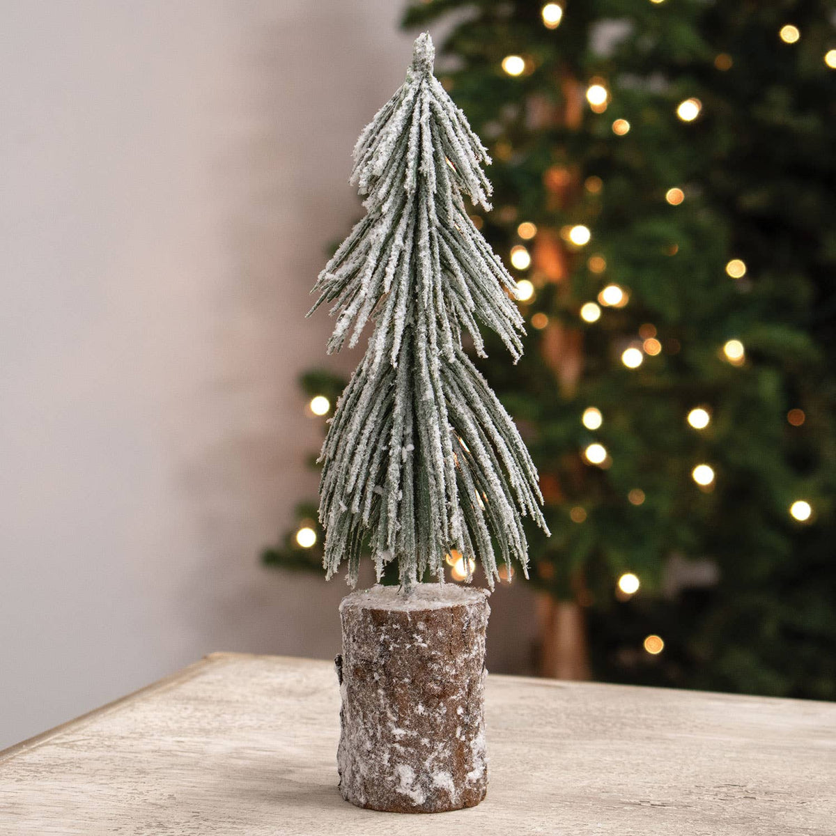 Snowy Long Needle Pine Tree, 10.5"