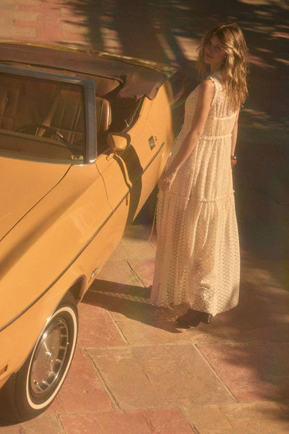 Crochet Lace Tie Maxi Top