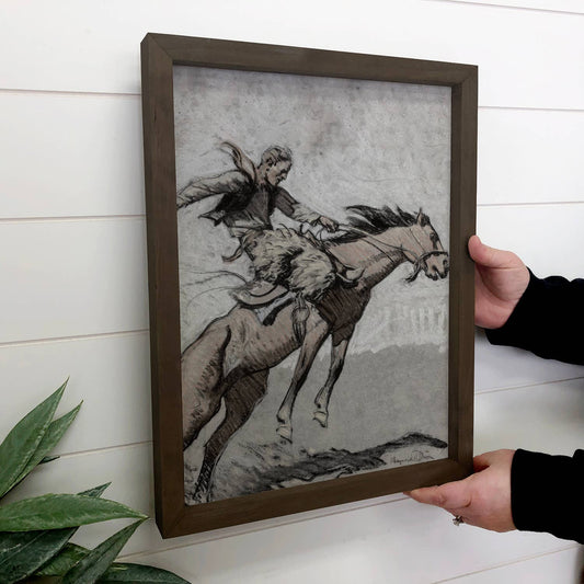 Bronco Buster Framed Wall Art *In-Store Pickup Only