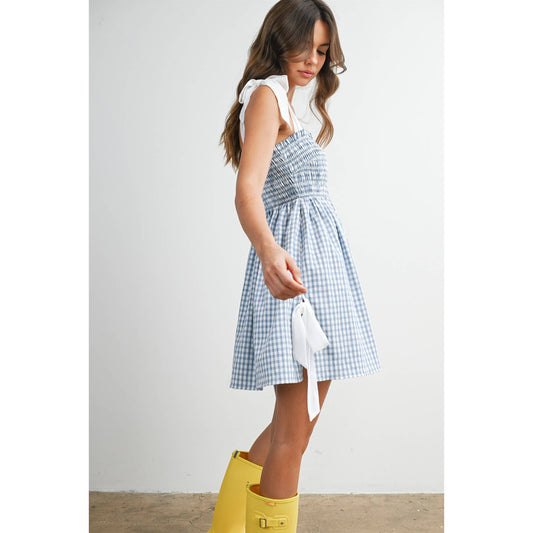 Tie Strap Gingham Mini Sundress
