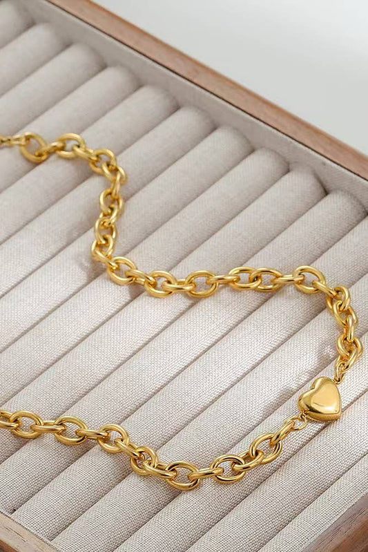 Chunky Chain Heart Necklace