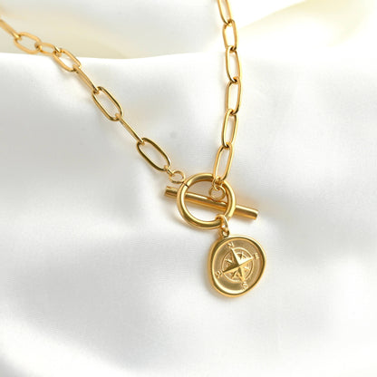 Paperclip Compass Necklace