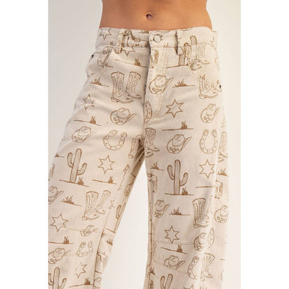 Western Barrel Leg Jeans