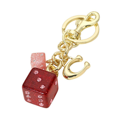 Glittered Double Dice Keychain / Bag Charm