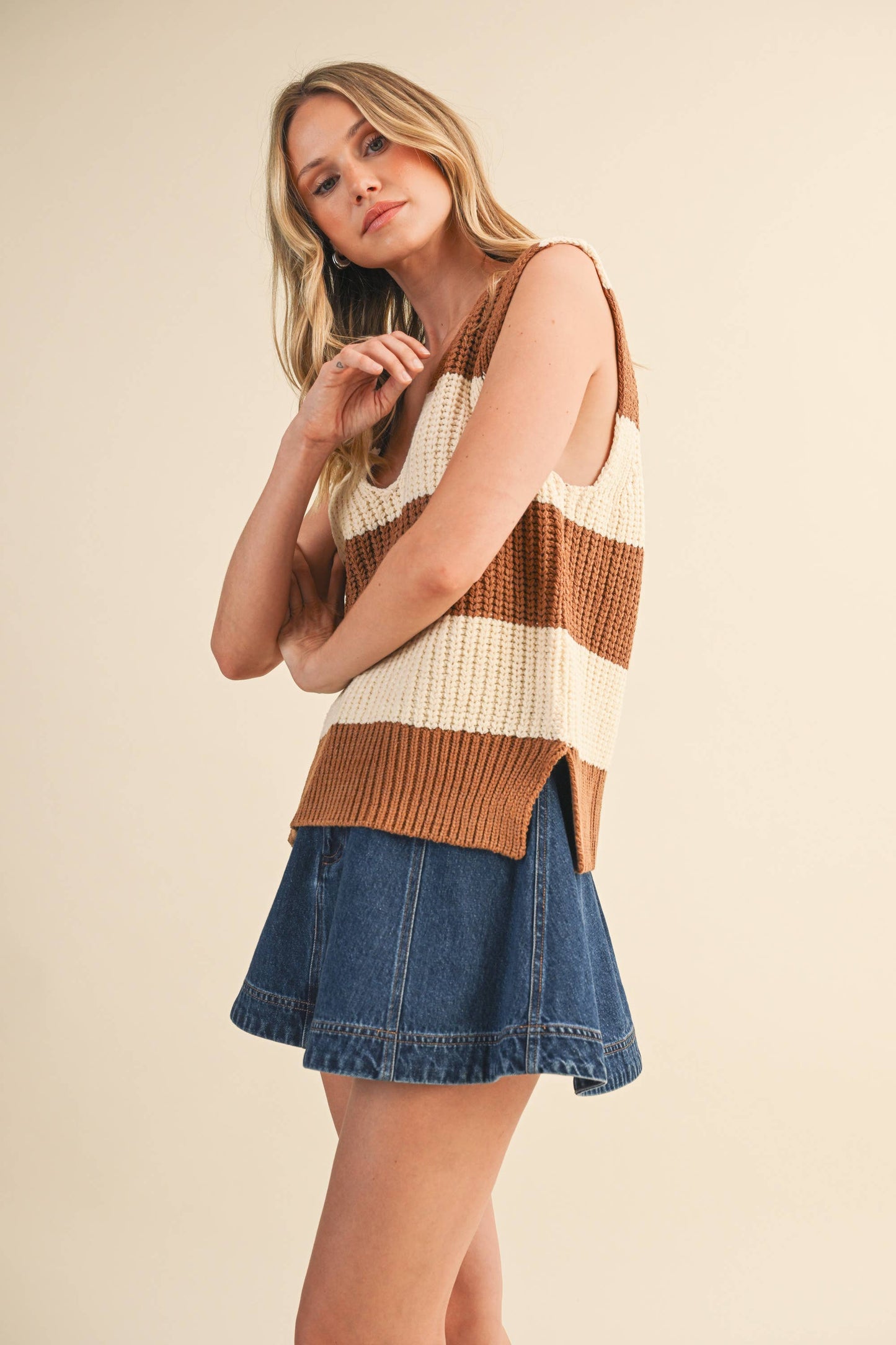 Striped Sweater Vest Top