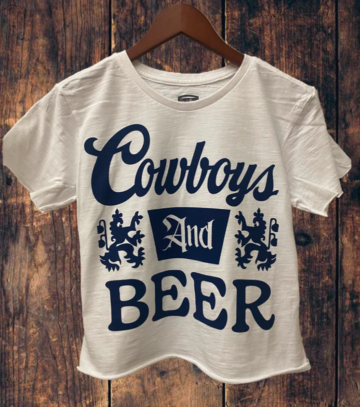 Cowboys N Beer Crop Tee