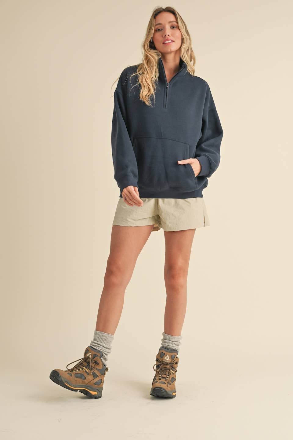 Cozy Fleece Oversized Pullover Half Zip