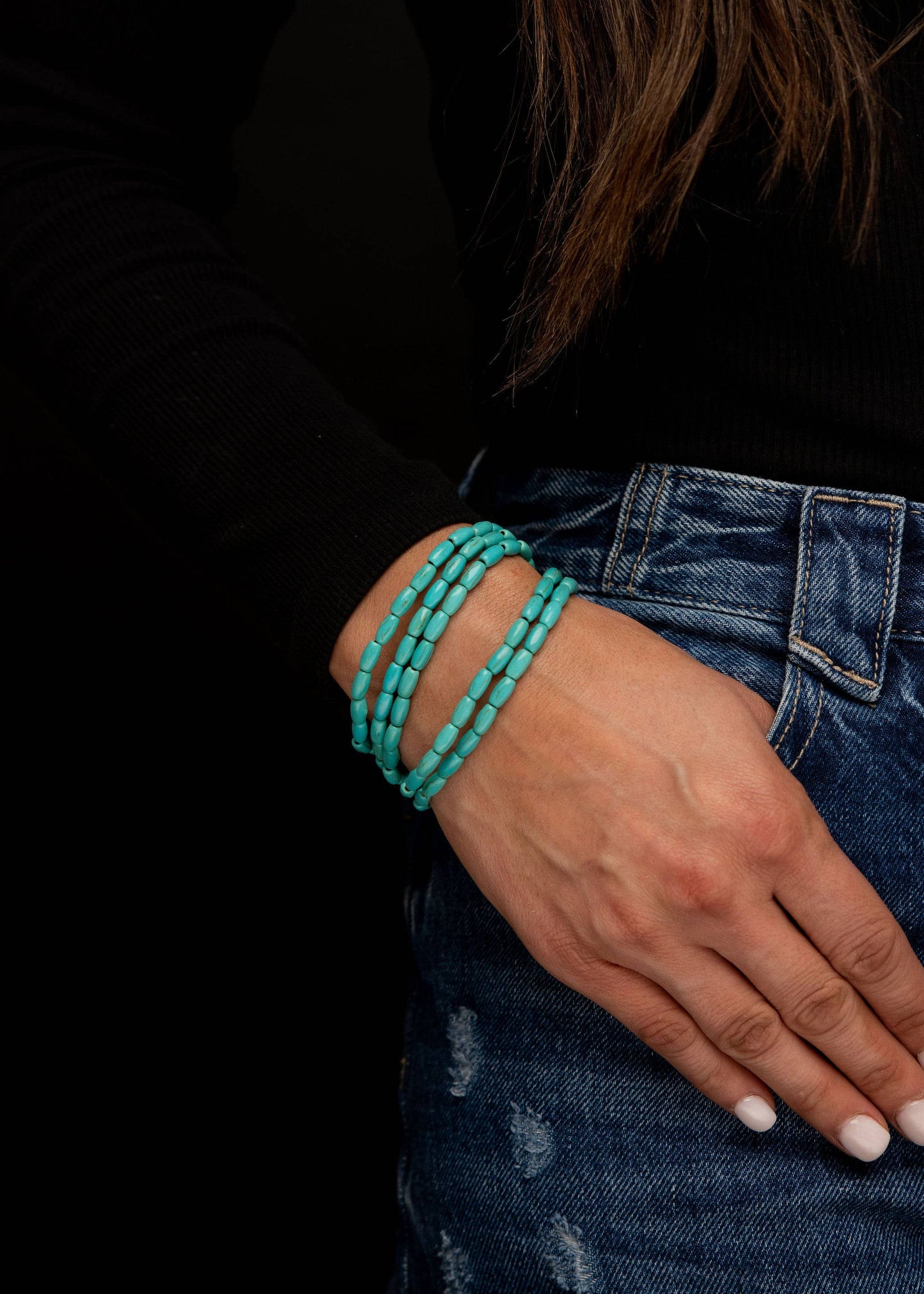5 Strand Turquoise Dainty Beaded Bracelet