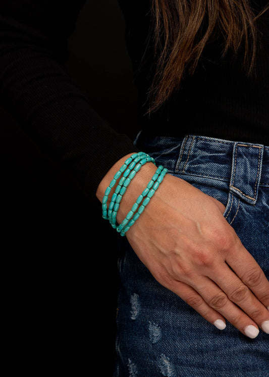 5 Strand Turquoise Dainty Beaded Bracelet