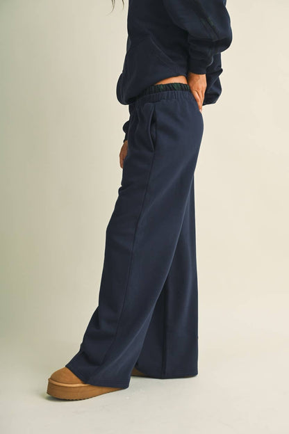Plaid Double Layered Wide Leg Sweatpants