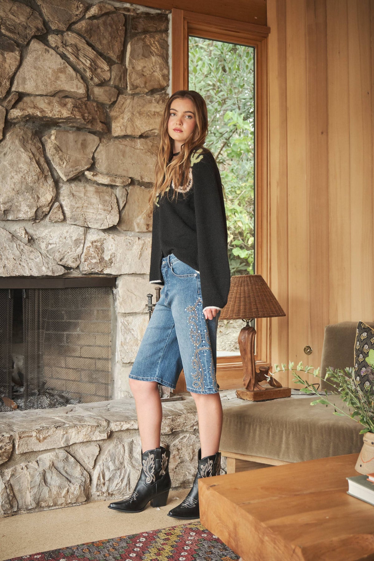 Western Graphic Sweater Cardigan