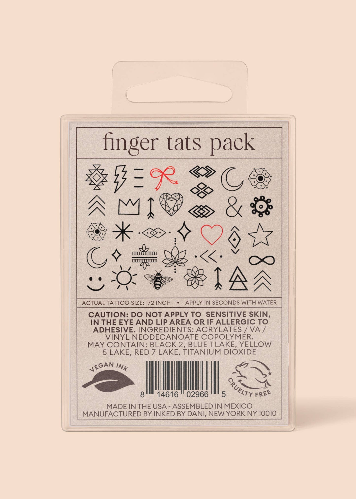 Finger Tats Temporary Tattoo Pack