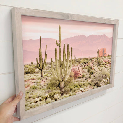 Pink Sky Desert Framed Photo