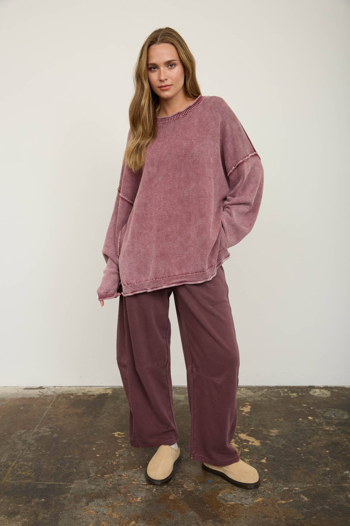 Smocked Waist Barrelled Sweatpants