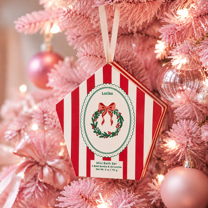 Christmas Bath Bomb Gift Set - Wreath Stocking Stuffer Box