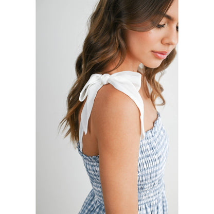 Tie Strap Gingham Mini Sundress