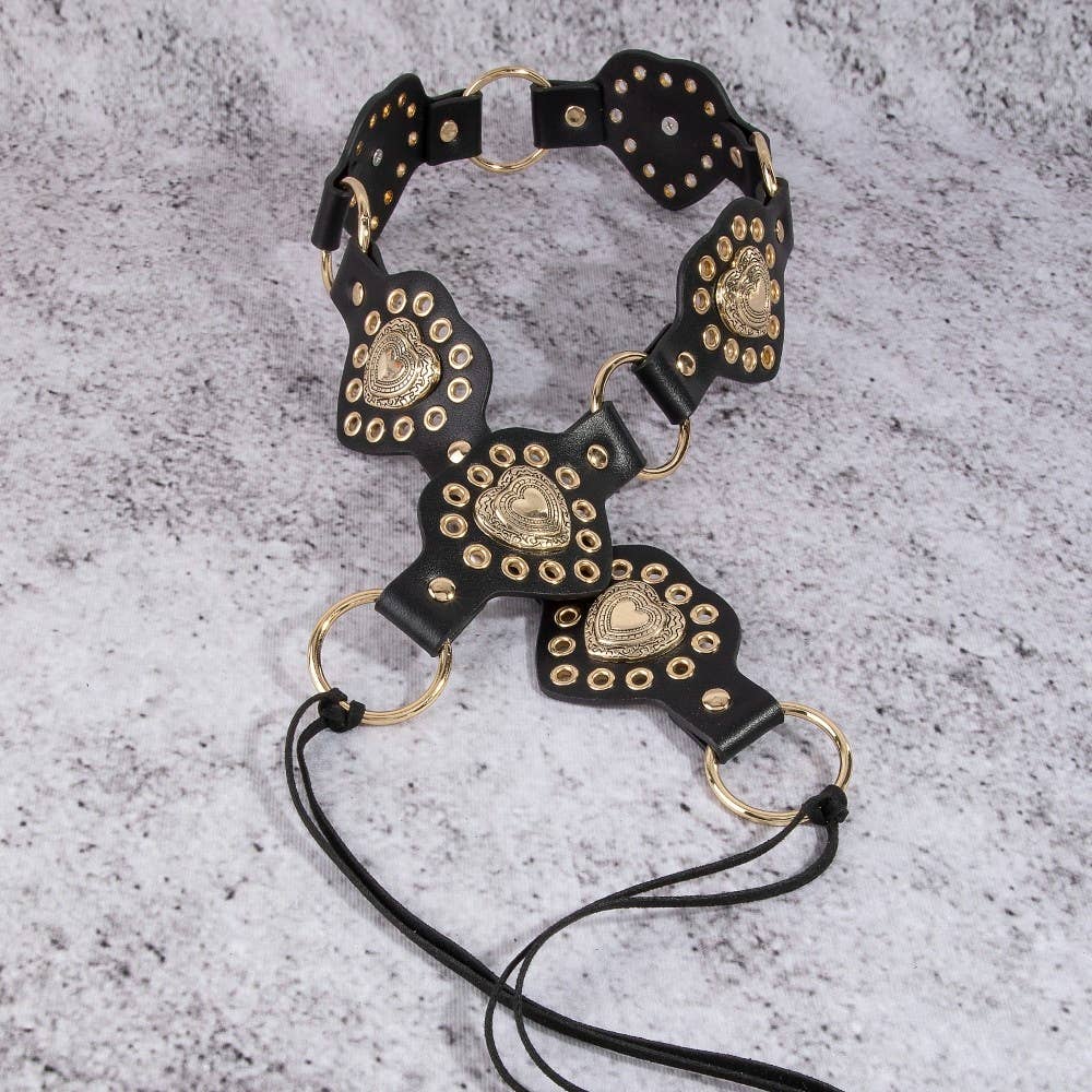 Heart Leather Chain Belt