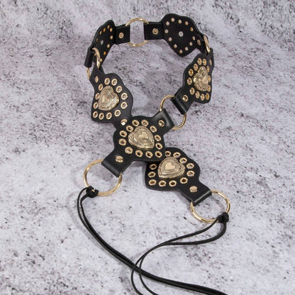 Heart Leather Chain Belt