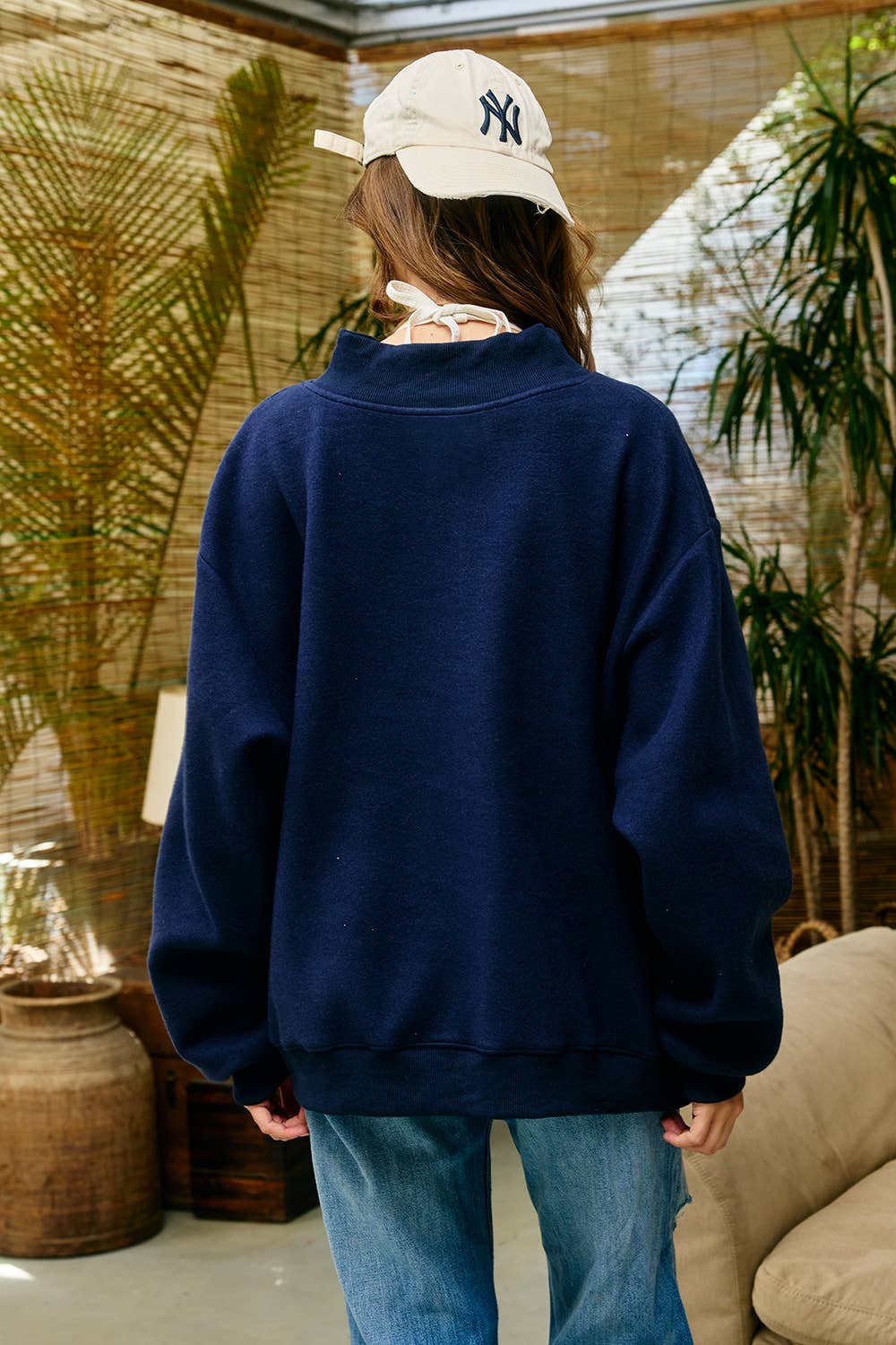 Reversible "HOMEBODY" Mock Neck Sweatshirt