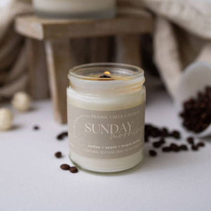 Sunday Morning - Non-Toxic Soy Wax Candle: 8oz - Single Wick