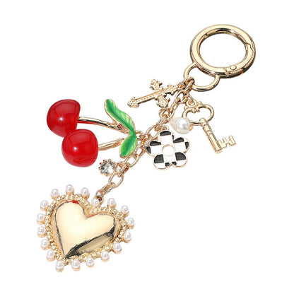 Cherry Pearl Charm Keychain / Bag Charm