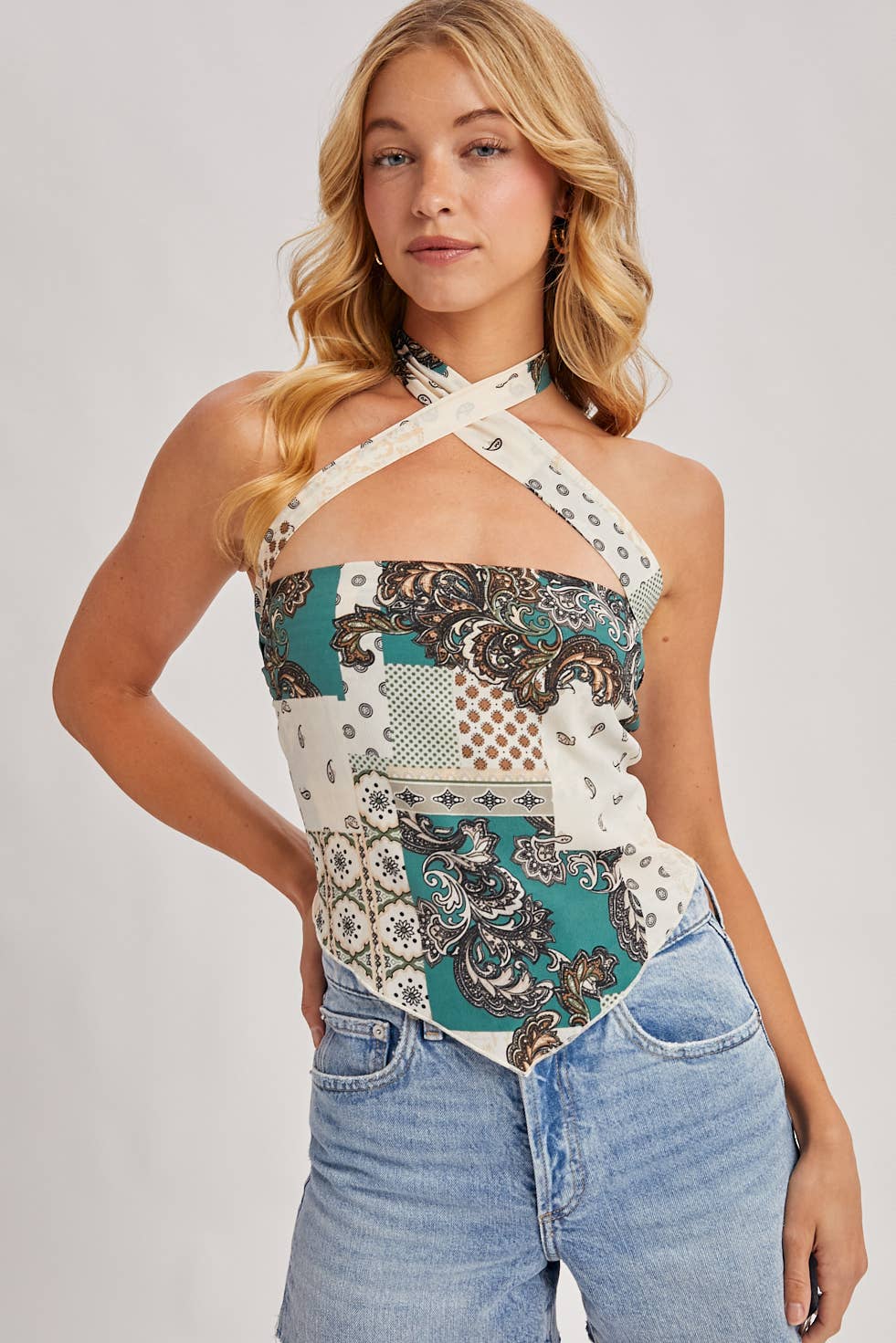 Crossover Halter Bandeau Top