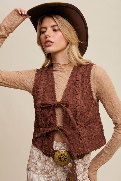 Embroidered Lace Vest